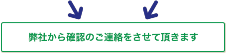 弊社から確認のご連絡をさせて頂きます